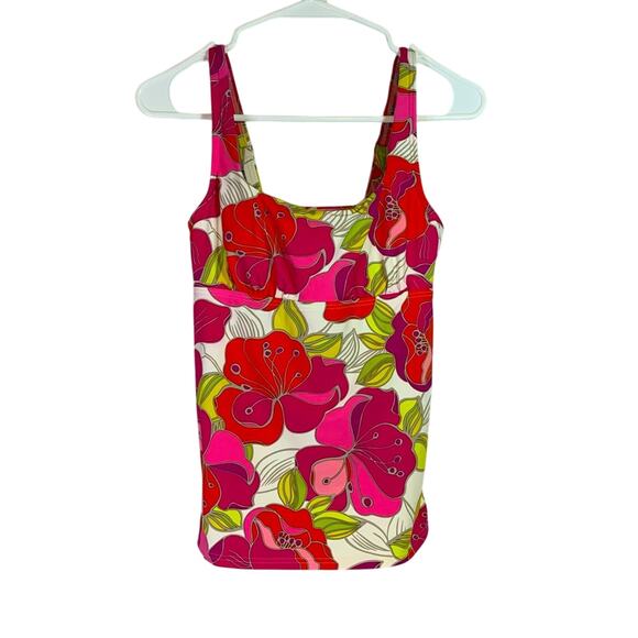 Lands’ End Bright Colored Tankini Top with Tie Neck Strap Size 2 N0271 - Picture 2 of 7